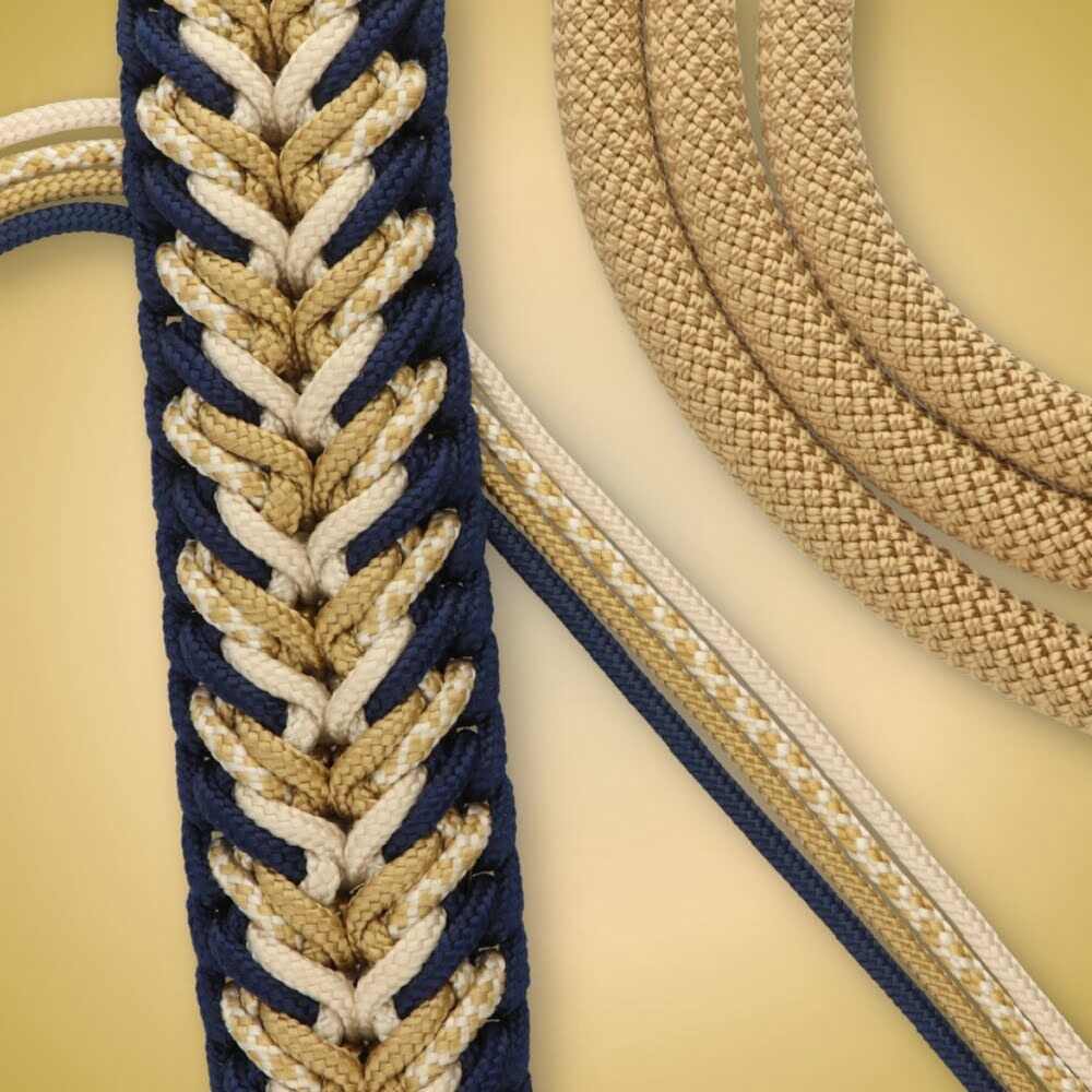 Paracord-Halsband Blau und Gold mit dem Knoten Spontaneous