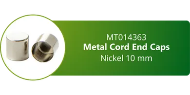 Nickel Metal Cord End Caps 10 mm