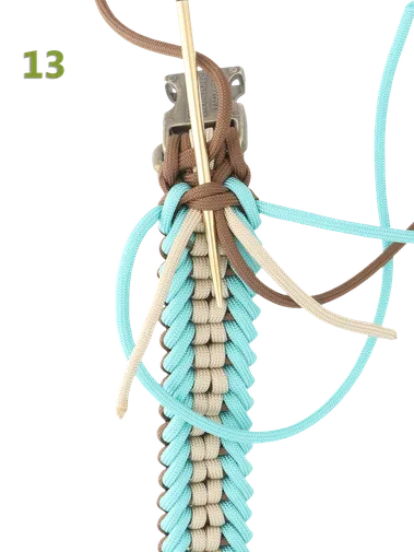 Verwendung der stumpfen Paracord-Nadel Typ III